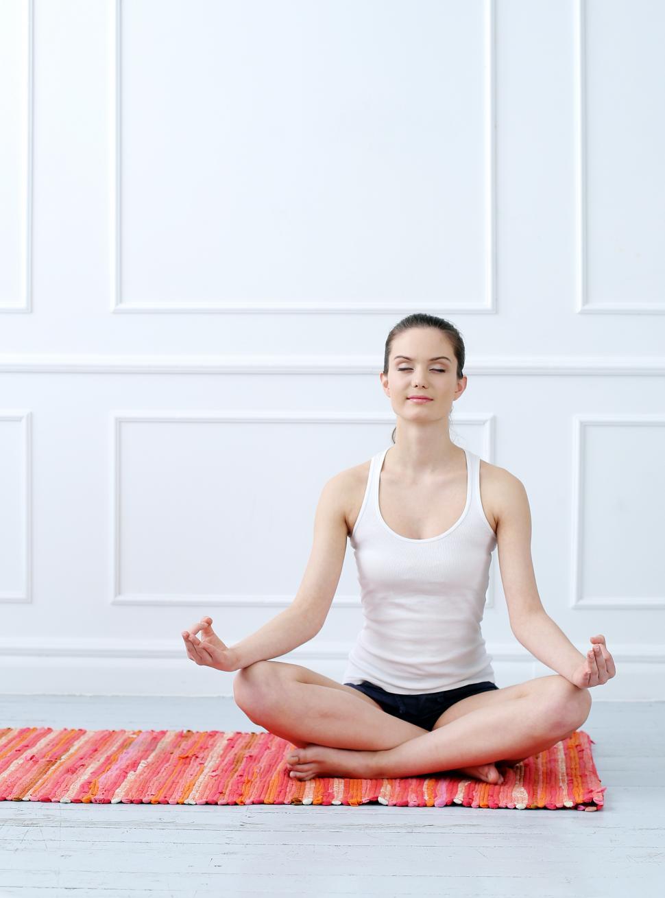 Free Image of Lifestyle. Woman during yoga exercise at home 