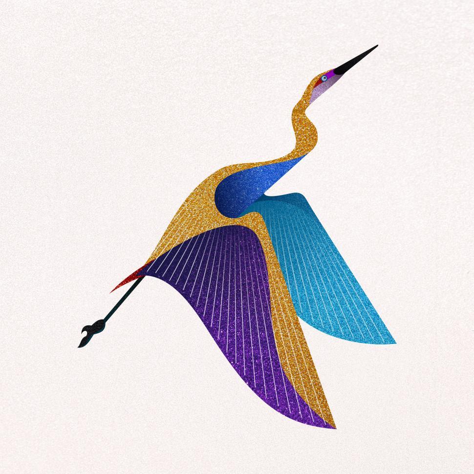 Free Image of Heron - Flying Bird - Artistic Impression  