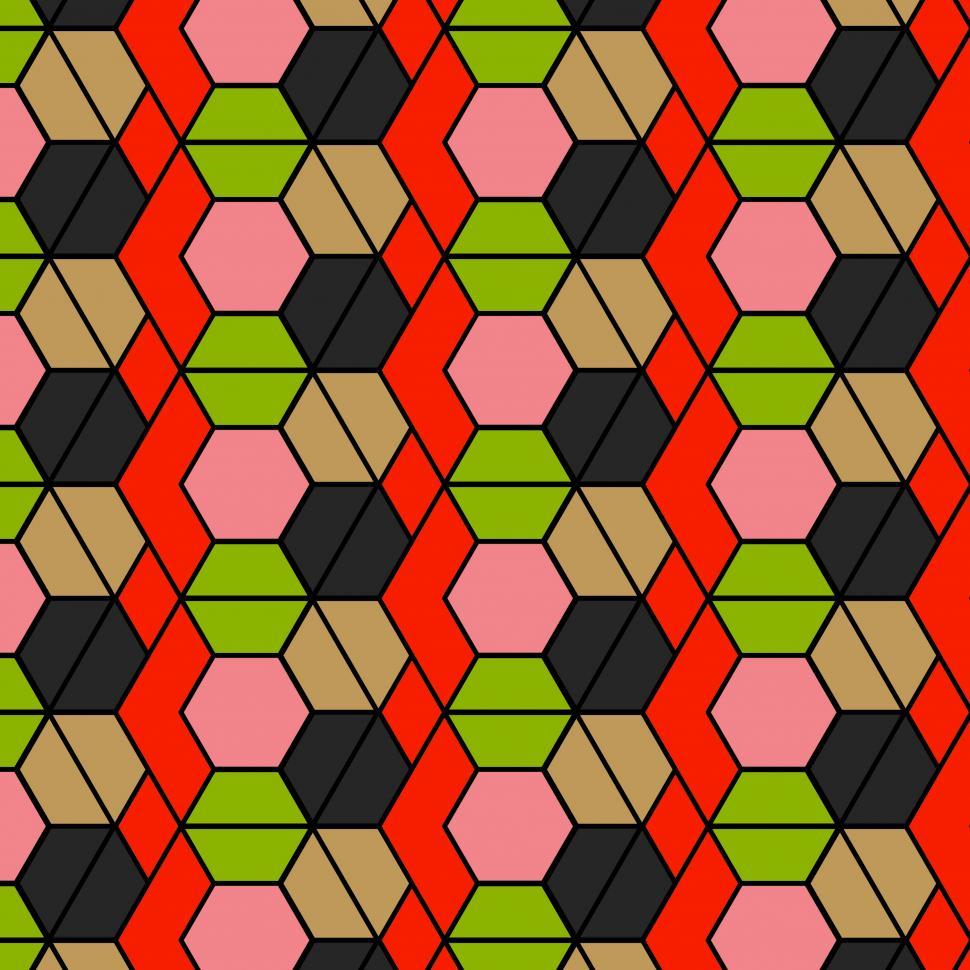 Free Image of Hexagonal outlines repeat pattern  