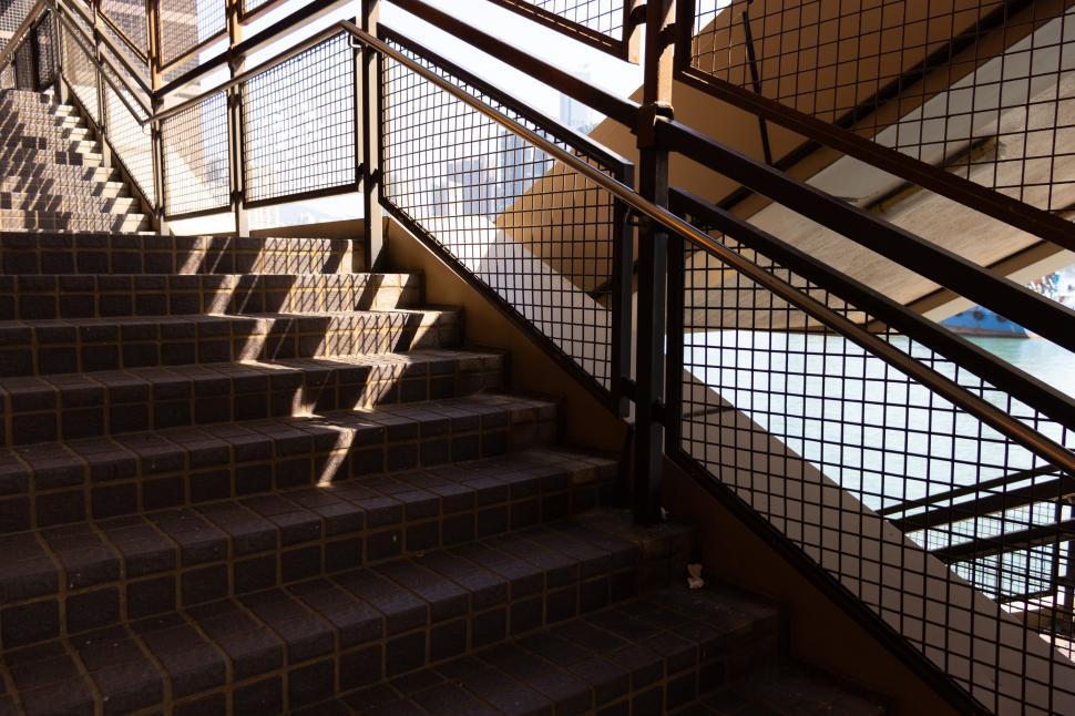 Free Image of Close-up shot of a staircase with sunlight  