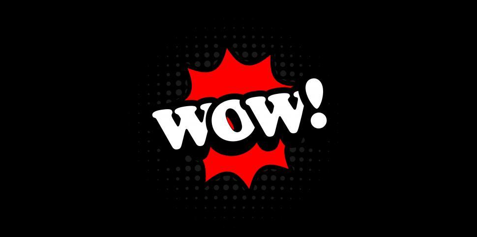 Free Image of WOW - Pop Art - Exclamation - Dark Background 