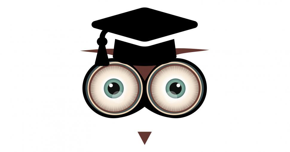 Free Image of Stylized Owl with Square Academic Cap - Education Symbol 