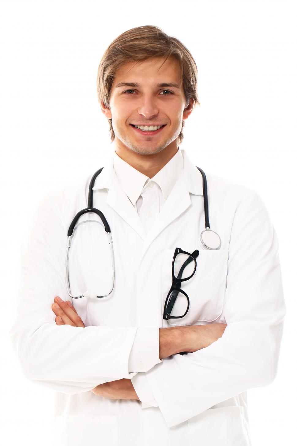 Free Image of Medical Professional in white, on white 
