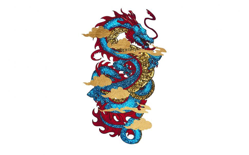 Download Free Stock Photo of Vermilion Dragon - Classical Design 