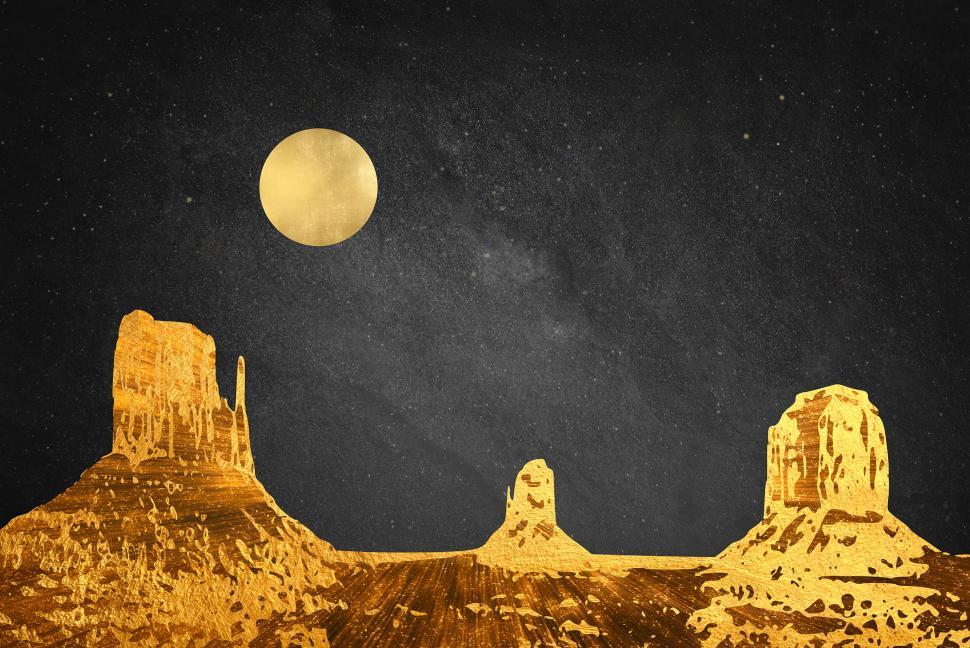Free Image of Starry Night Sky over Monument Valley - Abstract Design 