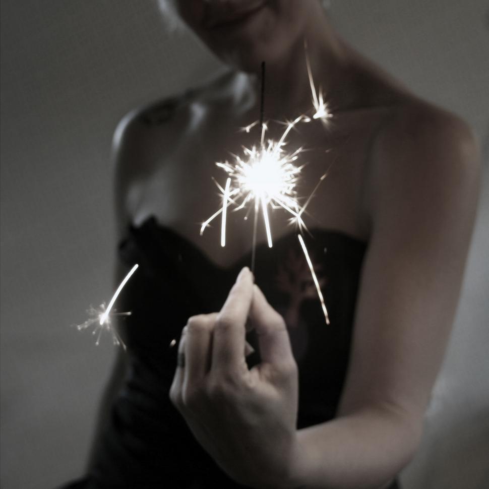 Free Image of Woman with sparkler 