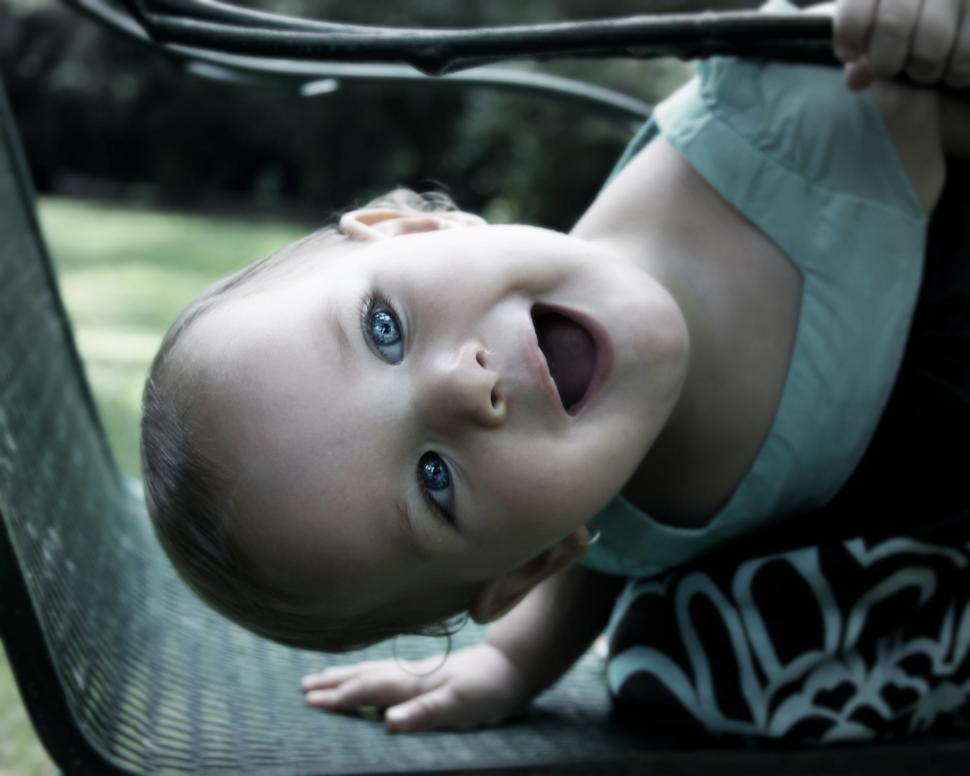 Free Image of Cheerful cute little baby girl 
