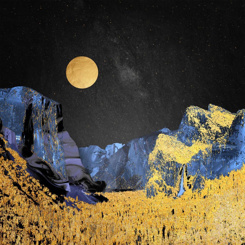 Free Image of Moonlight Over Yosemite - Abstract Design  