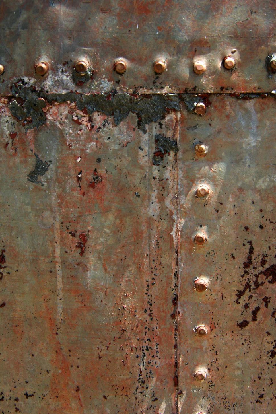 Free Image of Old Metal Wall With Rivets 