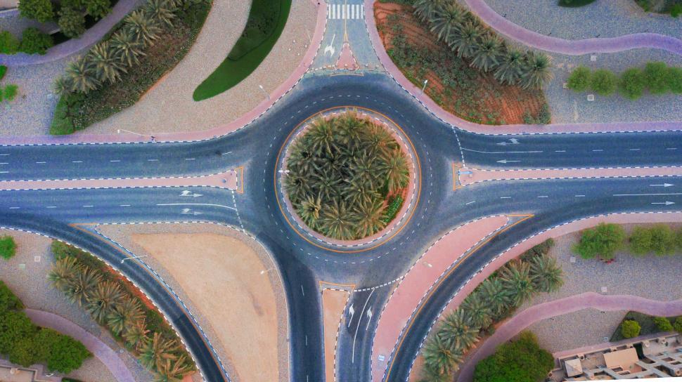Free Image of Roundabout road intersection 