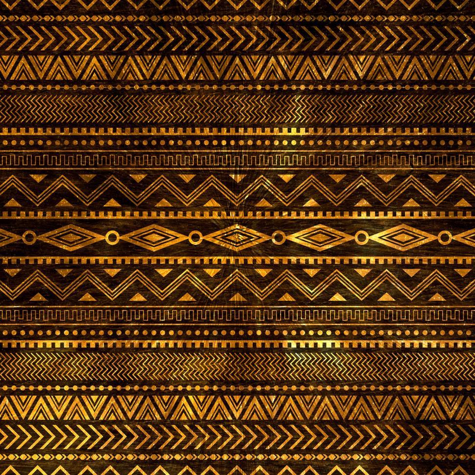 Download Free Stock Photo of Golden Tribal Pattern - Glittering Tribal Pattern  
