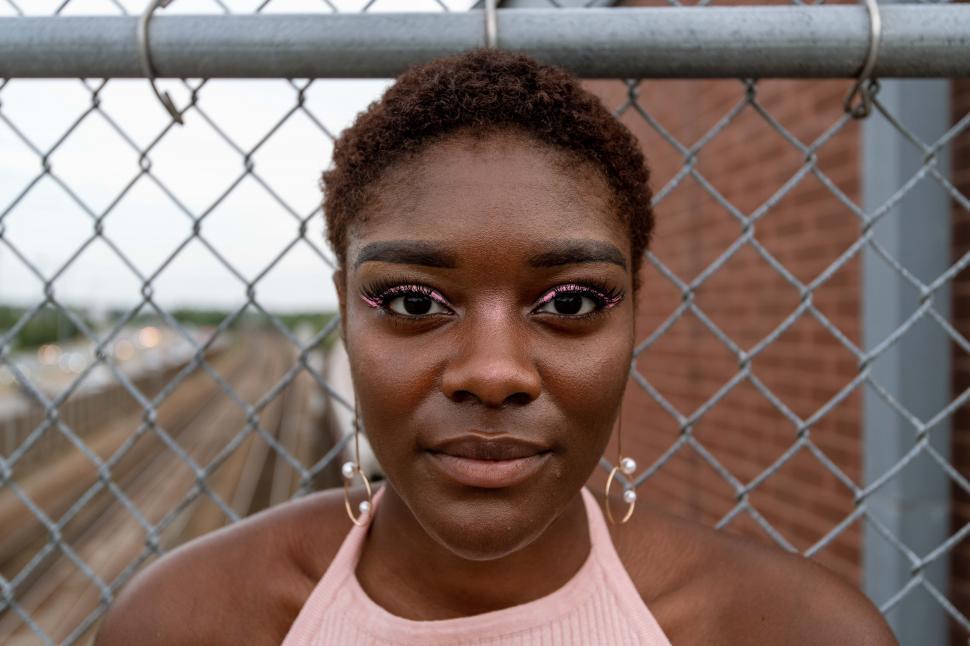 Free Image of Young Urban Woman face - eye contact 