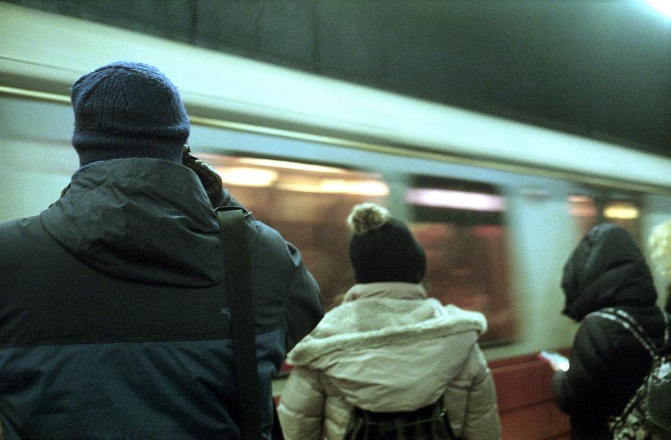 Free Image of People and train at the underground station 