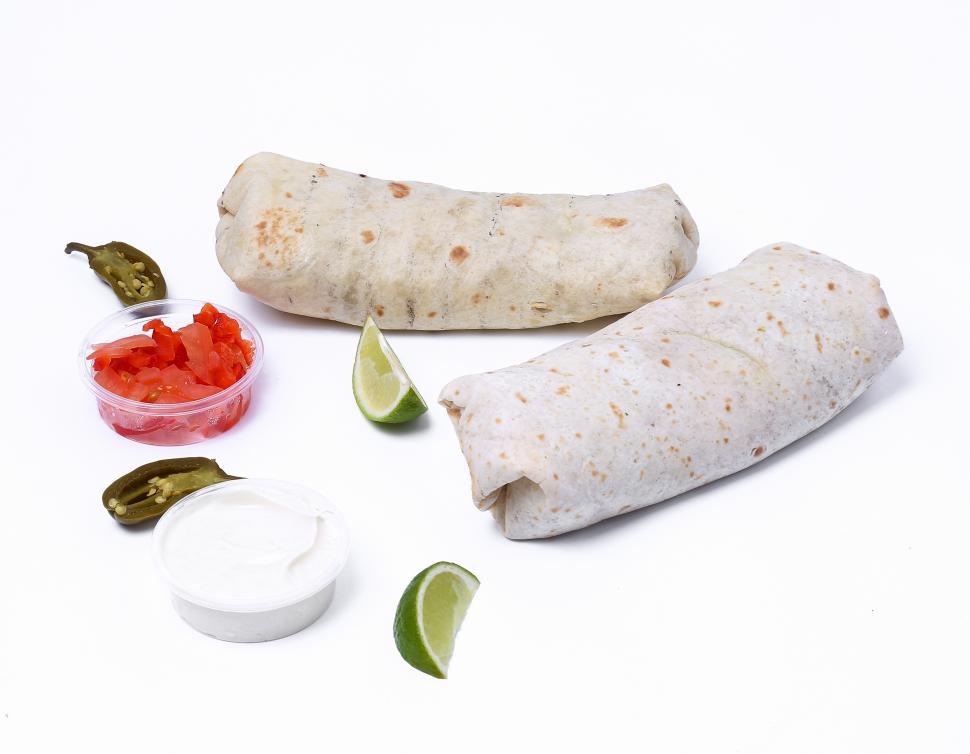 Free Image of Delicious burrito with fixings 