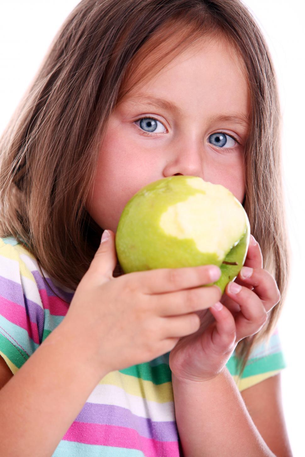 Free Image of Kid eating an apple 