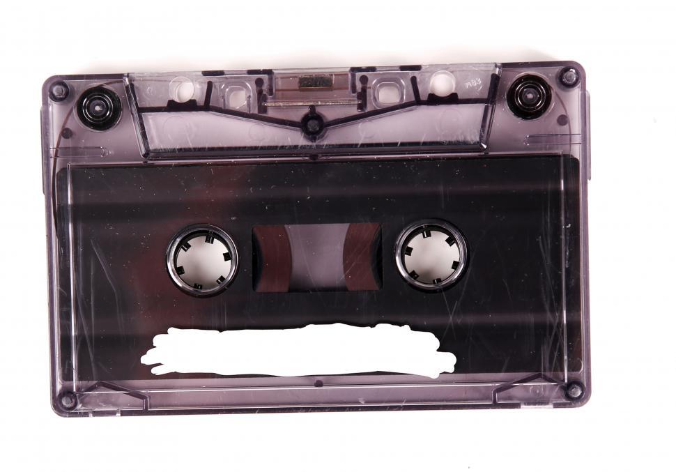 Free Image of Cassette tape with blank label 