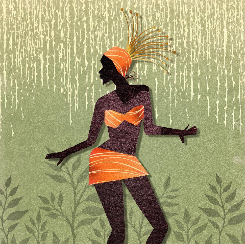 Free Image of The Dancer - African Woman Dancing in Traditional Costume 