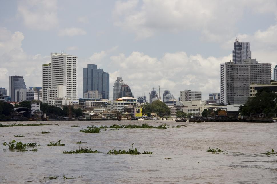 Free Image of Buildings along the river, Bangkok 