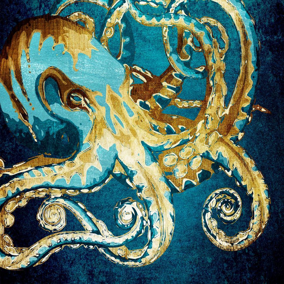 Free Image of Octopus - Texturized Metallic Design 