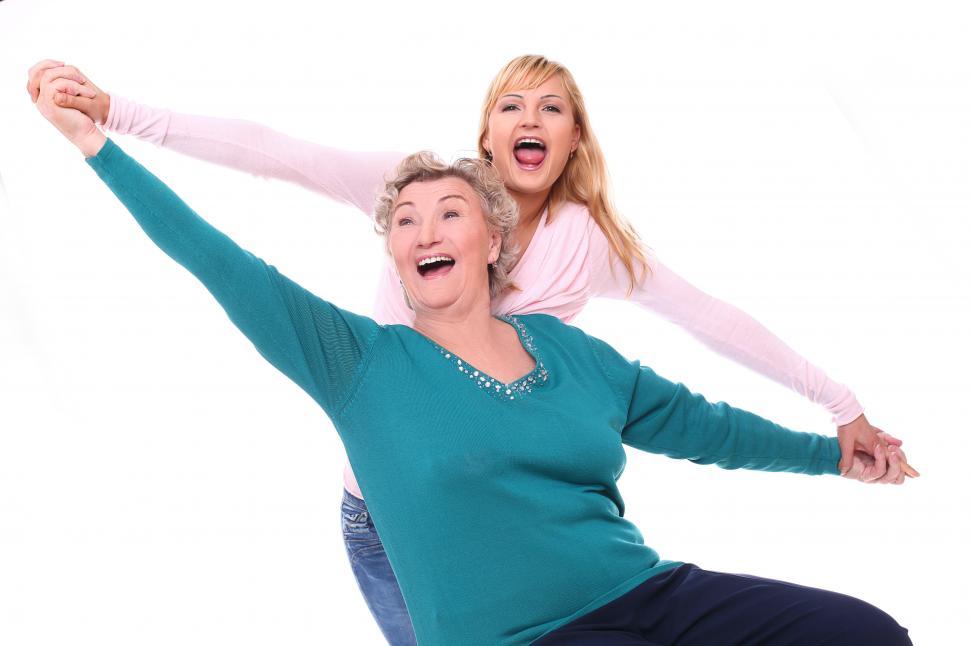 Free Image of Happy family members with outstretched arms 