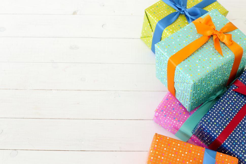 Free Image of Pile of Gifts with Large Empty Copyspace 