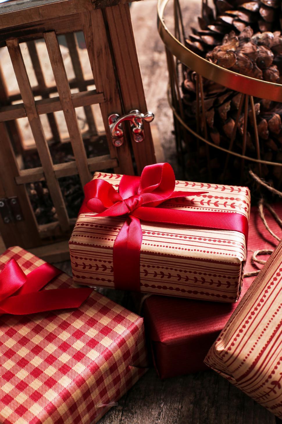 Free Image of Wrapped gifts in a pile 