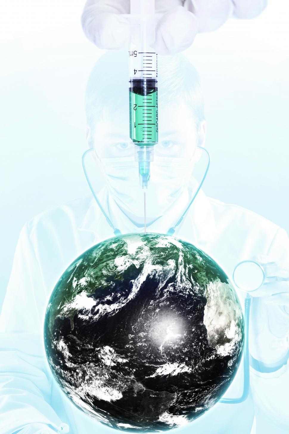 Free Image of Earth health - planet and needle 
