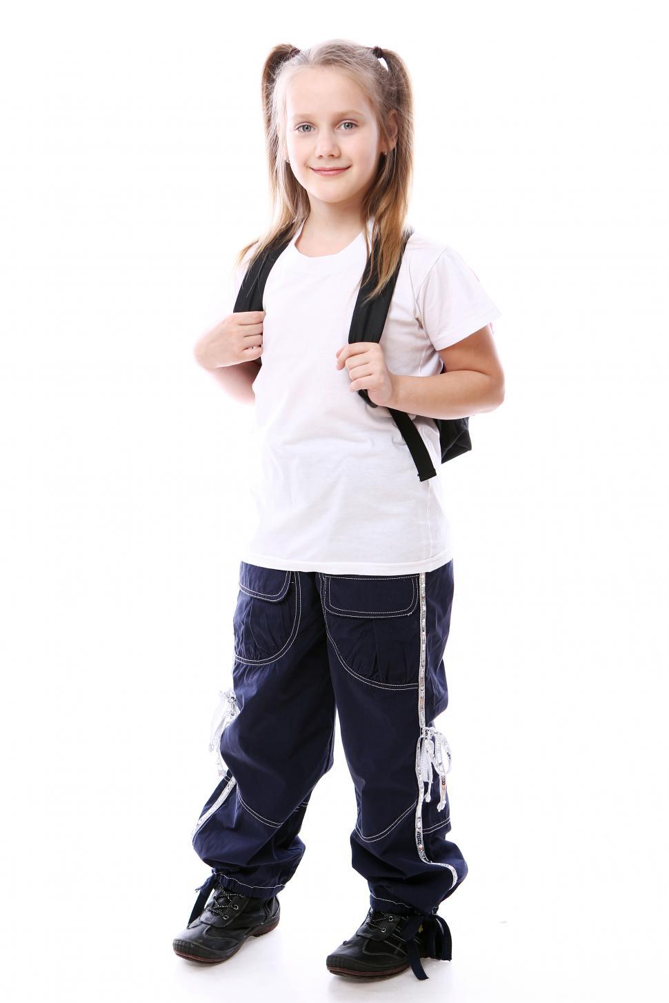 Free Image of Cute kid with schoolbag 