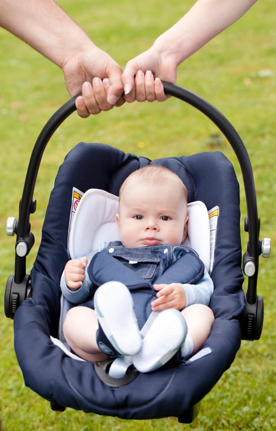 Free Image of Infant in a child card safety seat 