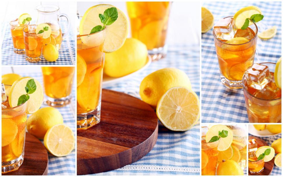 Free Image of Composite of images of iced tea 