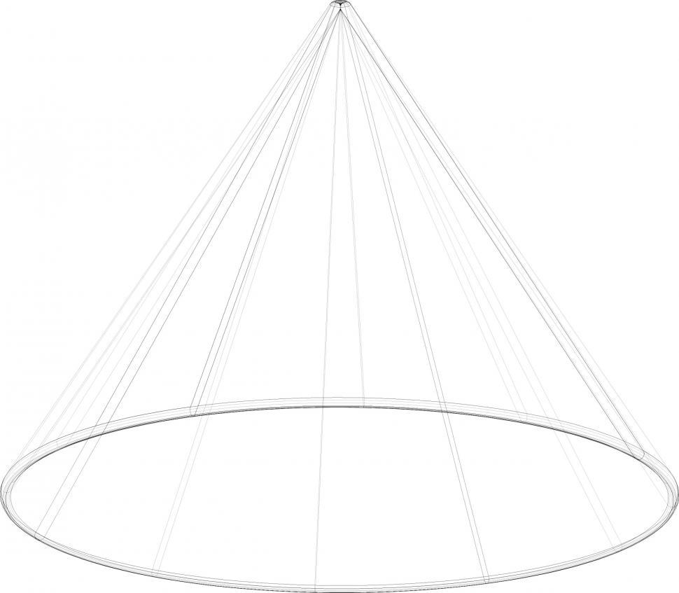 Free Image of 3d wireframe cone illustration  