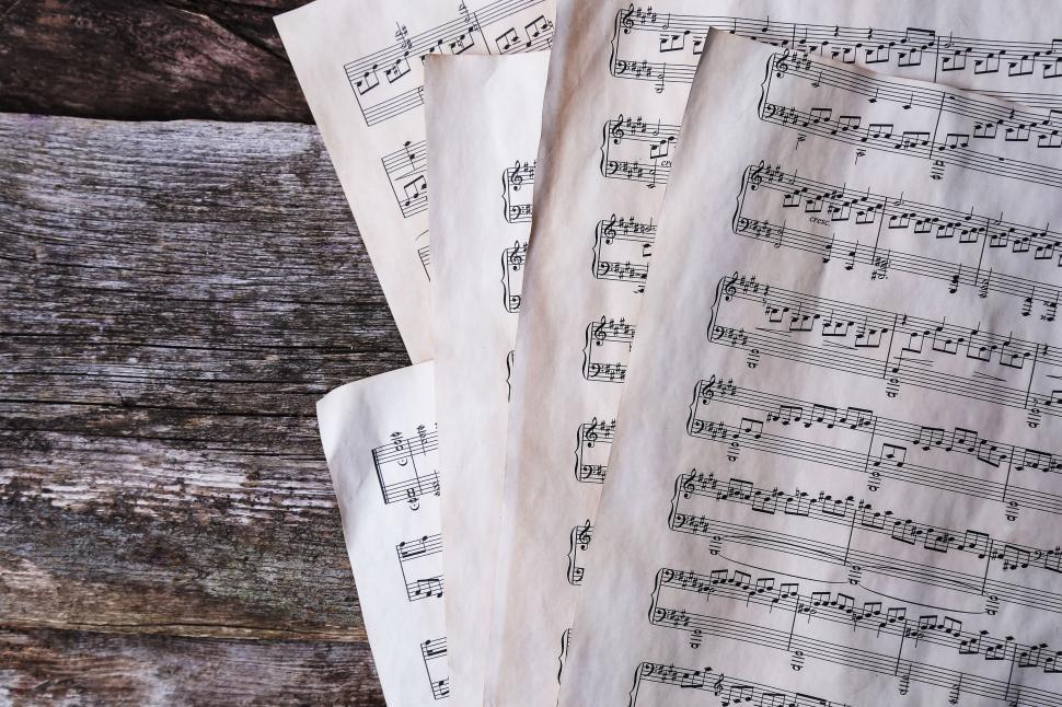 Free Image of Old sheet music - weathered paper 