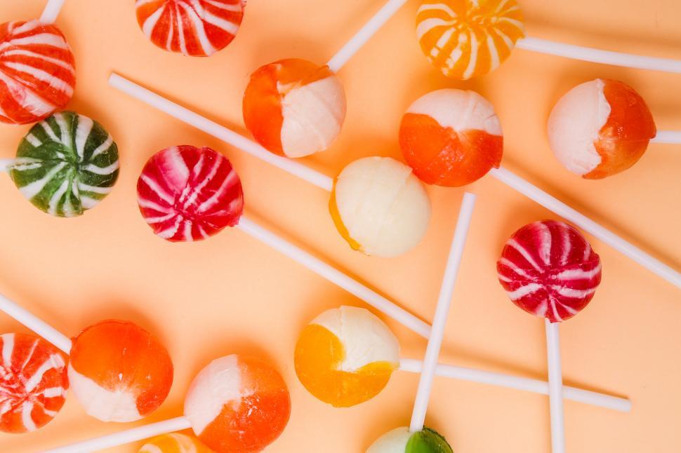 Free Image of Bright colorful lollipops on the table 