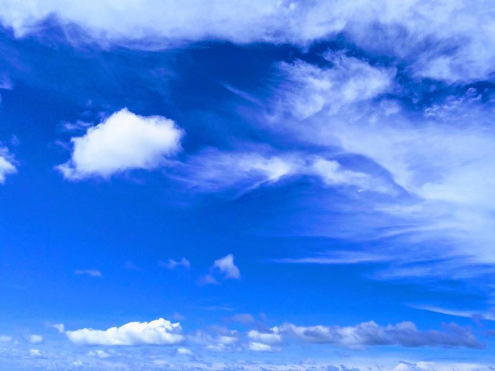 Download Free Stock Photo of Beautiful summer blue sky cloudscape  