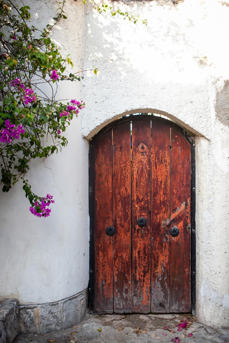 Free Image of Old wooden door of the house 