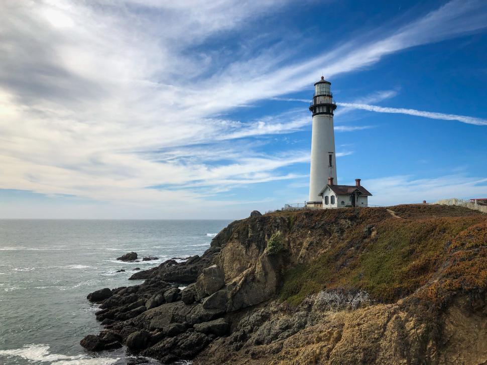 Free Image of Lighthouse at the seashore 