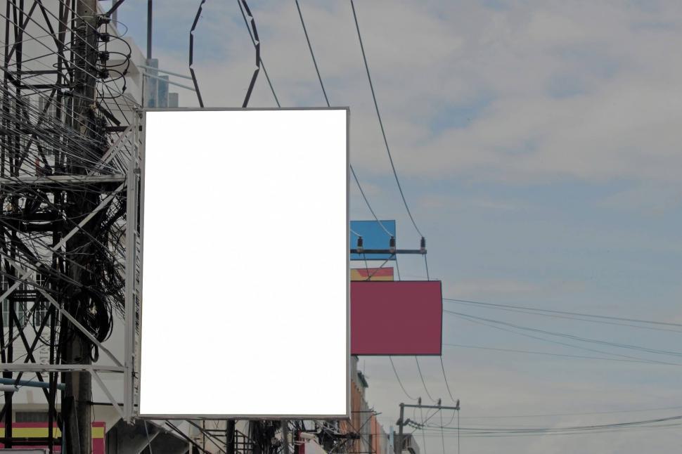Free Image of Blank wall mounted billboard sign 