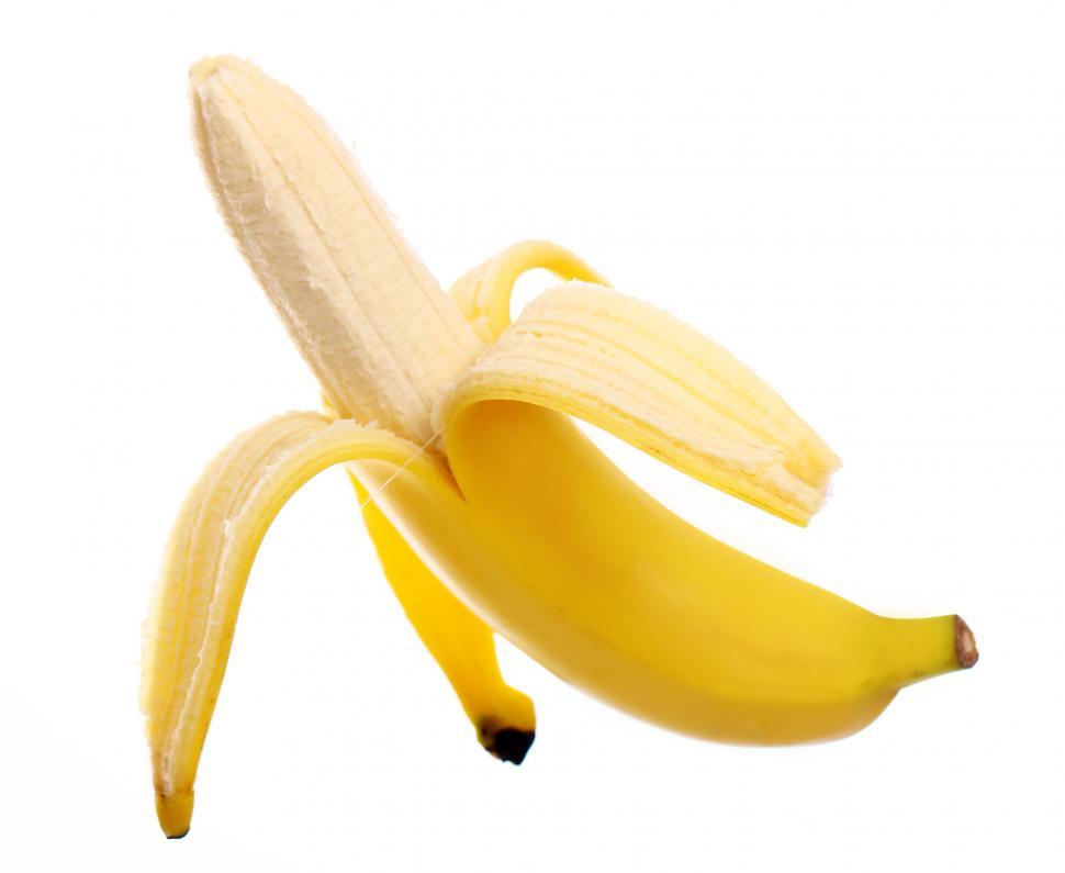 Free Image of Fresh banana partially peeled 