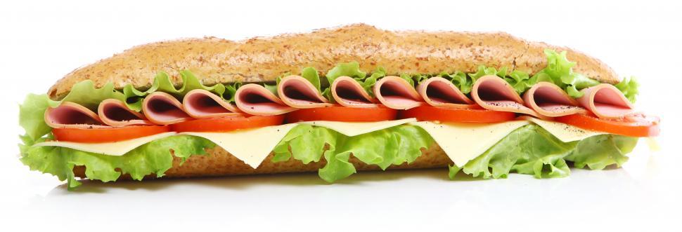 Download Free Stock Photo of Fresh and tasty long submarine sandwich 