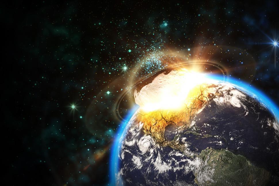 Free Image of Space scene of asteroid impact 