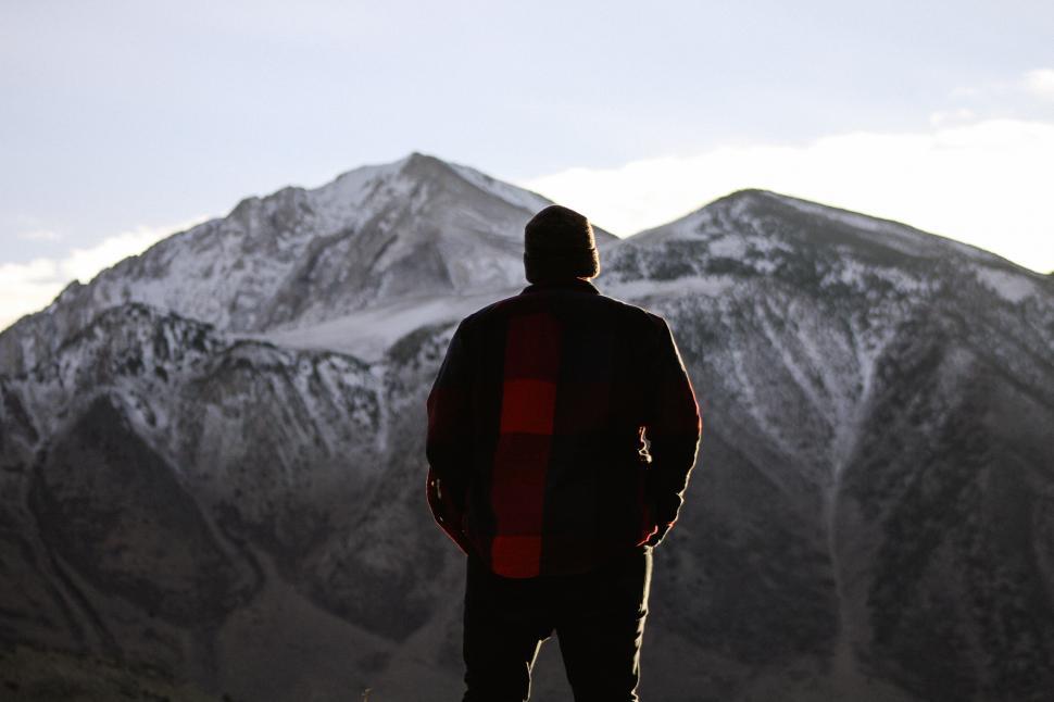 Free Image of Hiker and mountains 