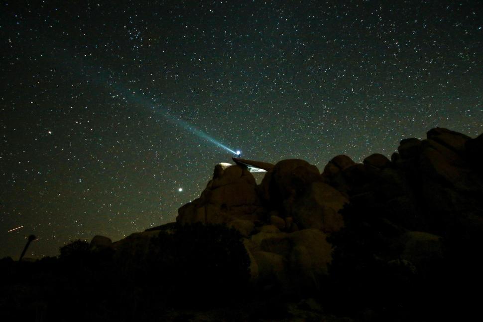 Free Image of Flashlight and starry sky 