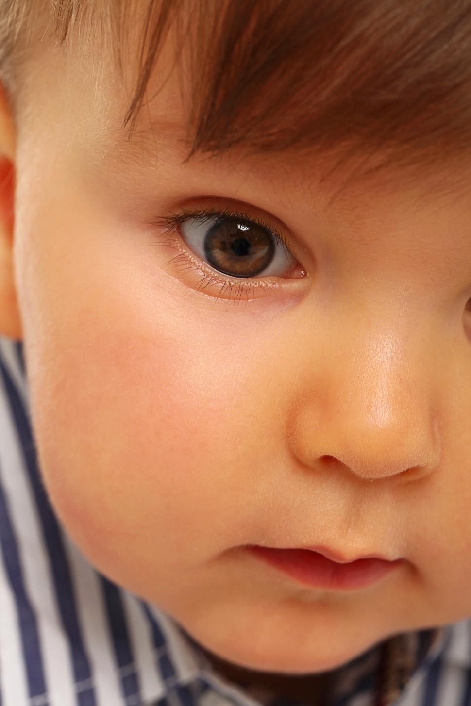 Free Image of Extreme close up of toddler 