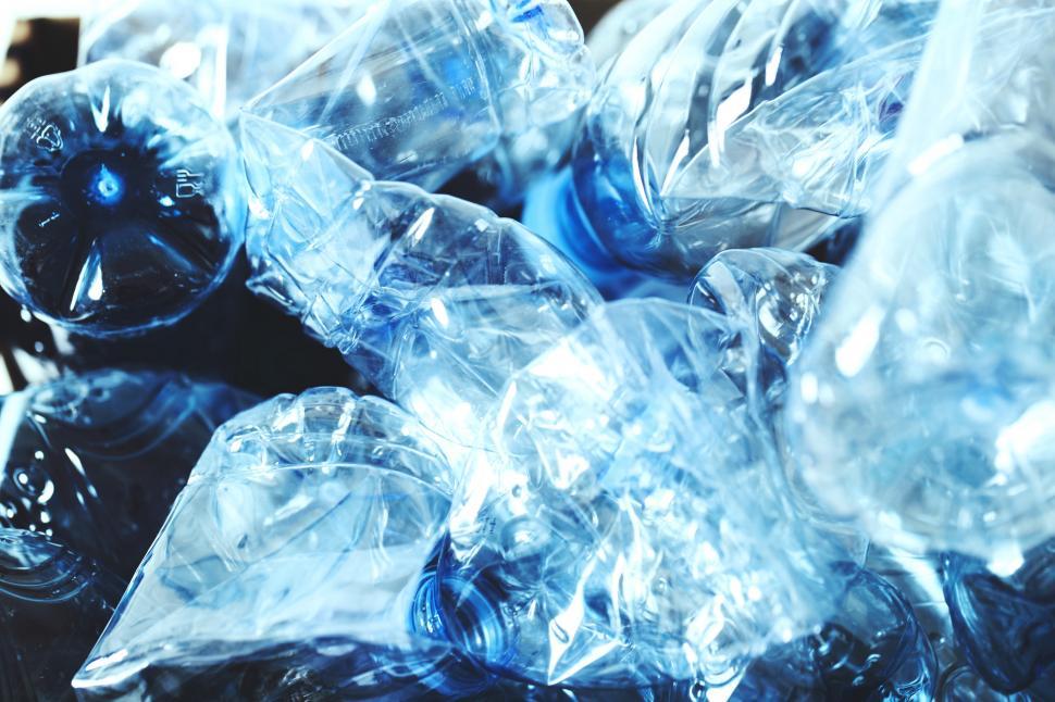 Free Image of Mass of plastic bottles crumpled together 