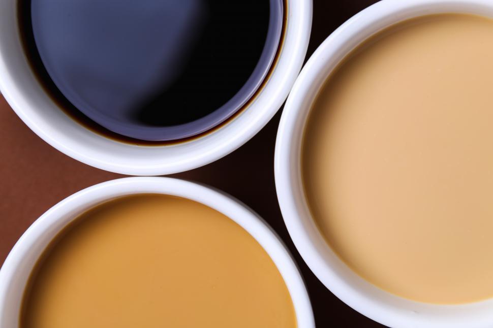 Free Image of Three shades of coffee, from above 