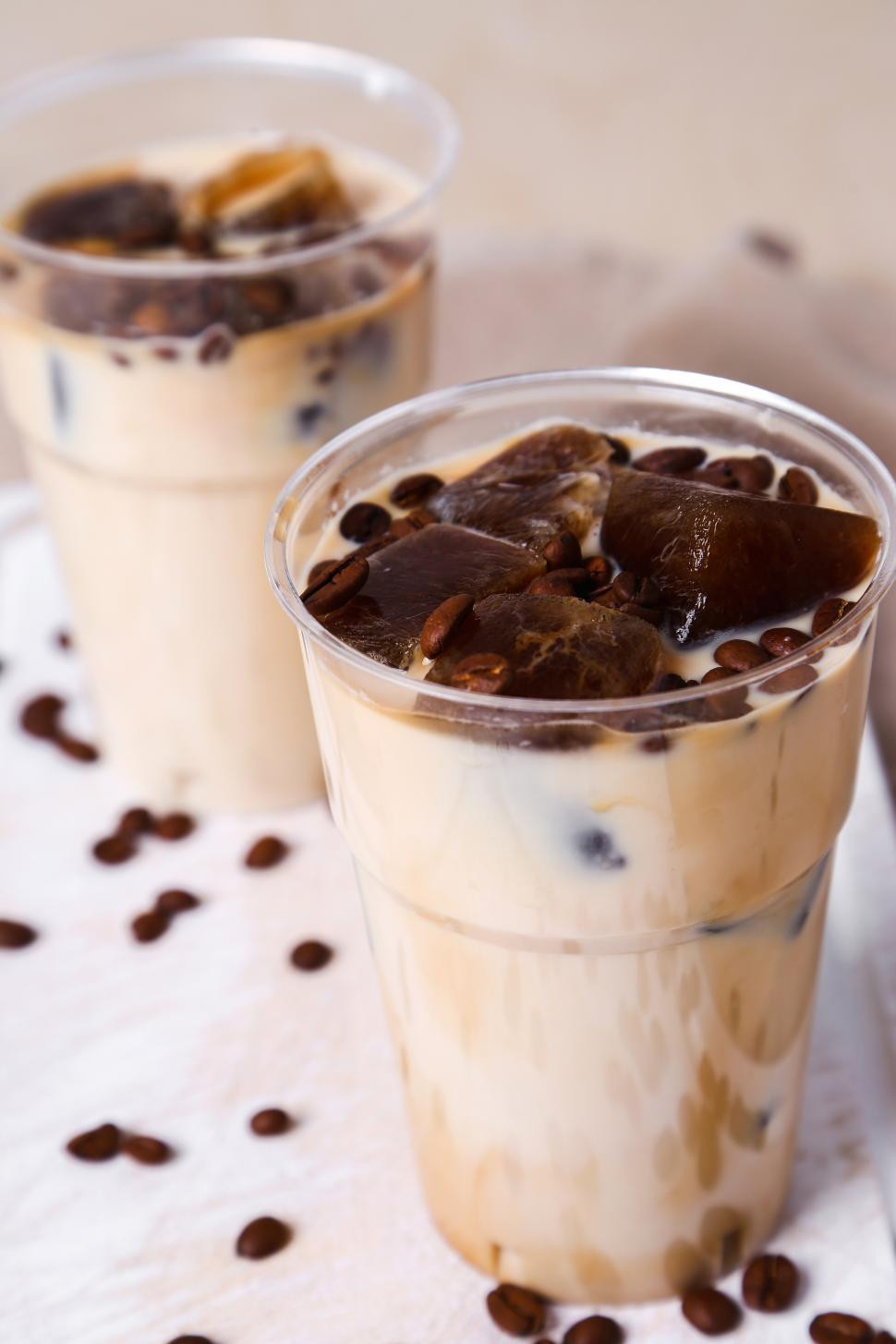 Free Image of Iced coffee on the table with chocolate  