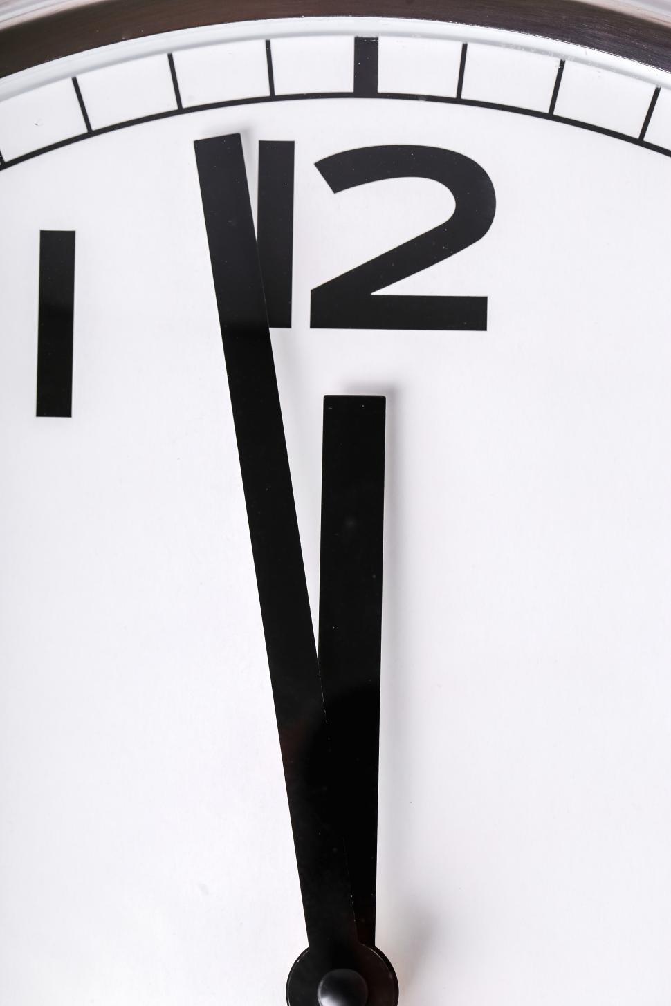 Free Image of Clock approaching 12 noon or midnight 
