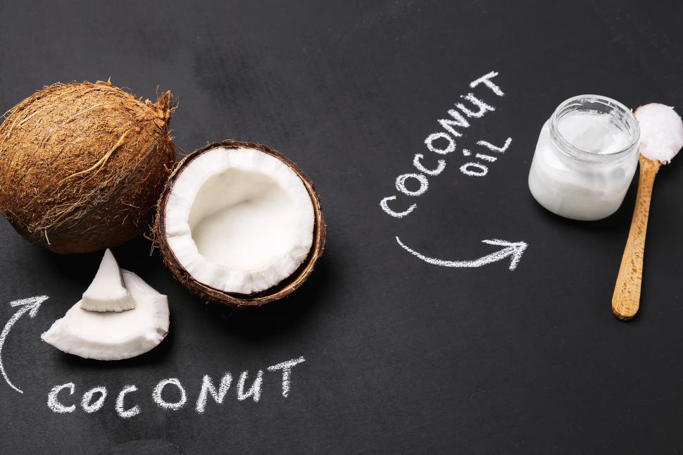 Free Image of Coconut and coconut oil 