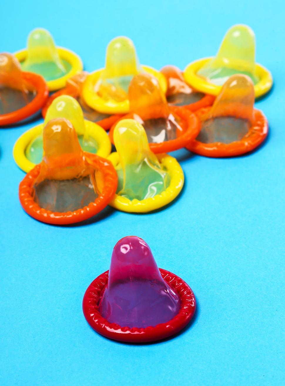 Free Image of Colorful condoms 