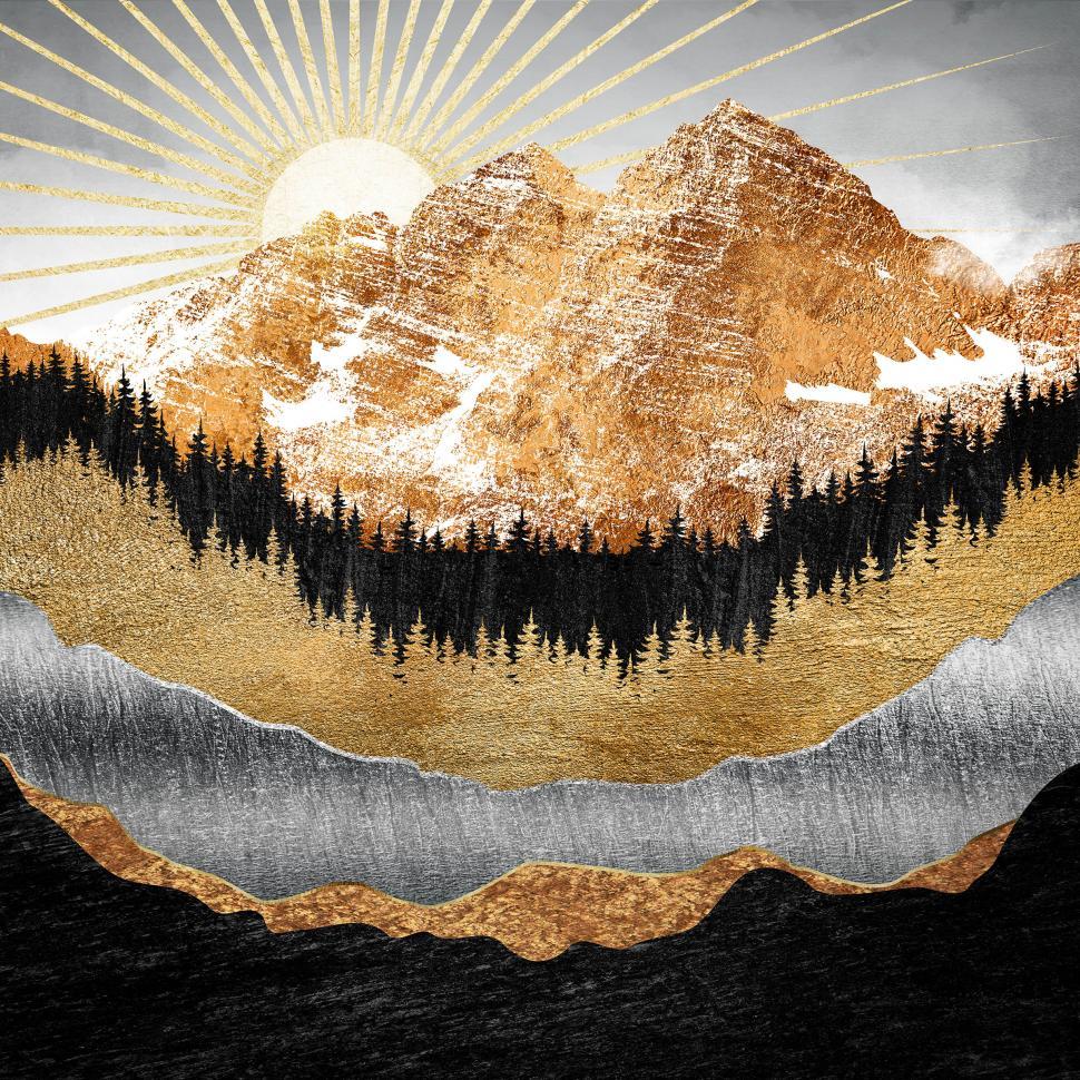 Free Image of Sun Shining Over the Maroon Bells - Colorado - Abstract Design 